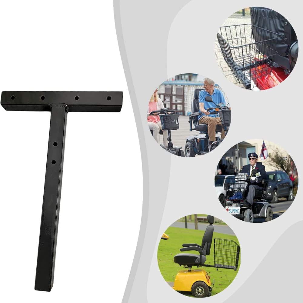 Rear Basket Mounting Bracket for Mobility Scooter Cargo Rack, Heavy Duty Iron Replacement Holder with Mounting Screws, 1 Pack