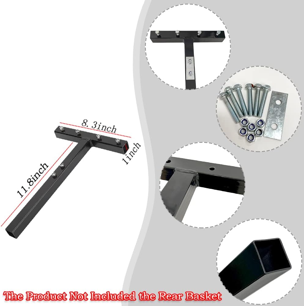 Rear Basket Mounting Bracket for Mobility Scooter Cargo Rack, Heavy Duty Iron Replacement Holder with Mounting Screws, 1 Pack