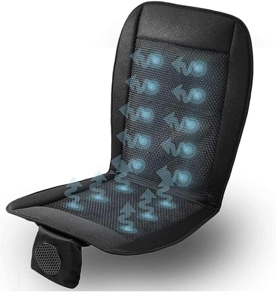 ZONETECH Cooling Car Seat Cushion - Black Automotive Adjustable Temperature Comfortable Cooling Car Seat Cover (1 Pack)