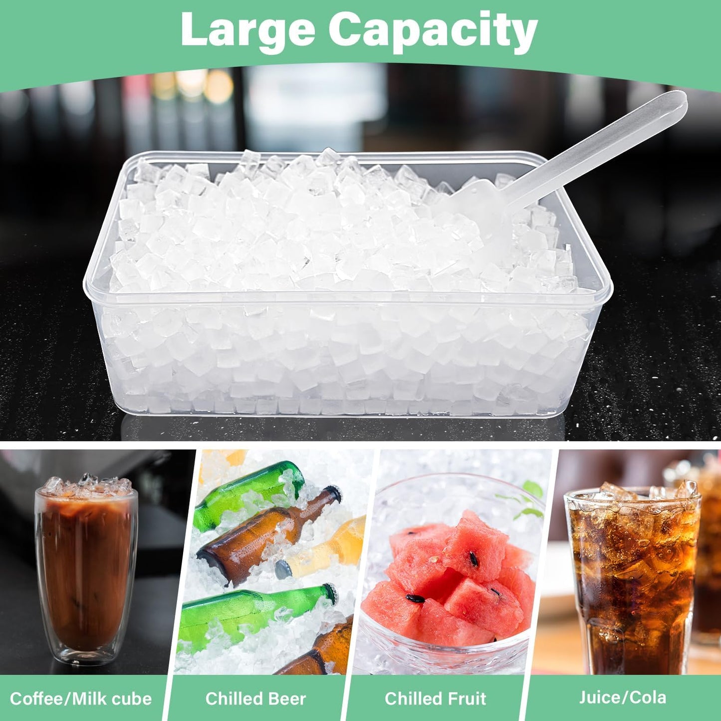 Mini Ice Cube Tray for Freezer: FDDBI Small Ice Trays for Freezer with Bin - 117×4PCS Easy Release Nugget Ice Tray - Crushed Ice Tray with Container
