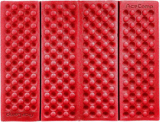 AceCamp 3940 Portable Lightweight Mini Waterproof Folding Mat, Foam Sitting Pad for Outdoor Activities, Foldable Kneeling and Seat Cushion for Comfort, Red